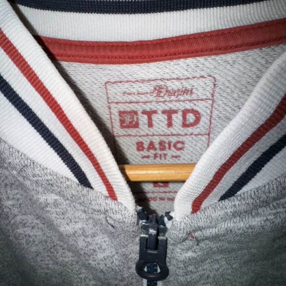 TOM TAILOR DENIM Grey Male Zip-Up Sweatshirt - Picture 3 of 4